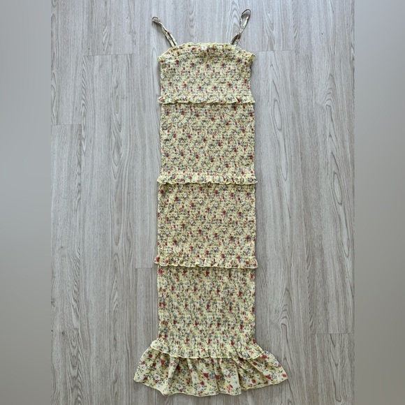 Pinkblush floral smocked bodycon midi dress nwot - Picture 14 of 14